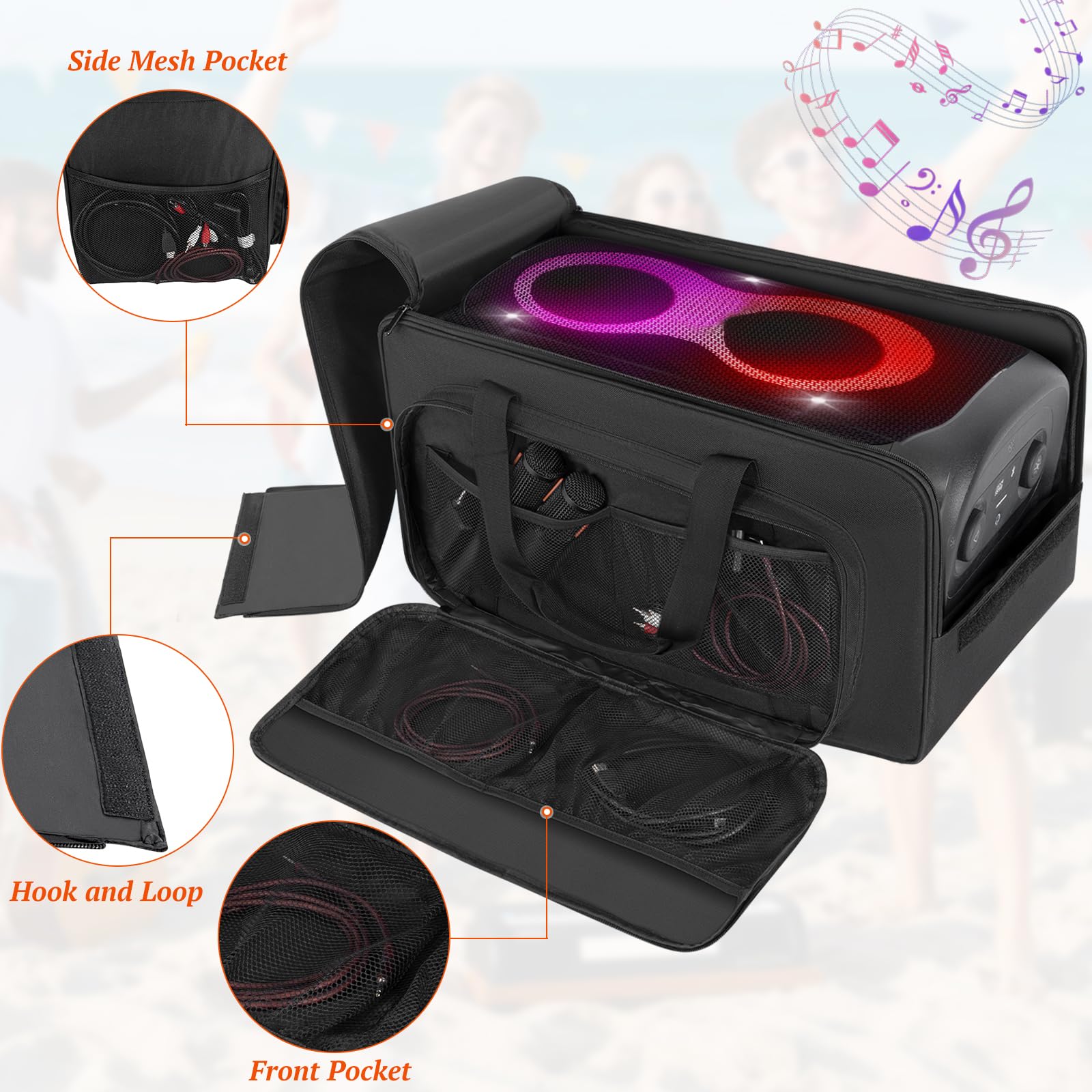 OUUTMEE Funda de transporte para altavoces compatible con JBL Party Box 100/110/120/130