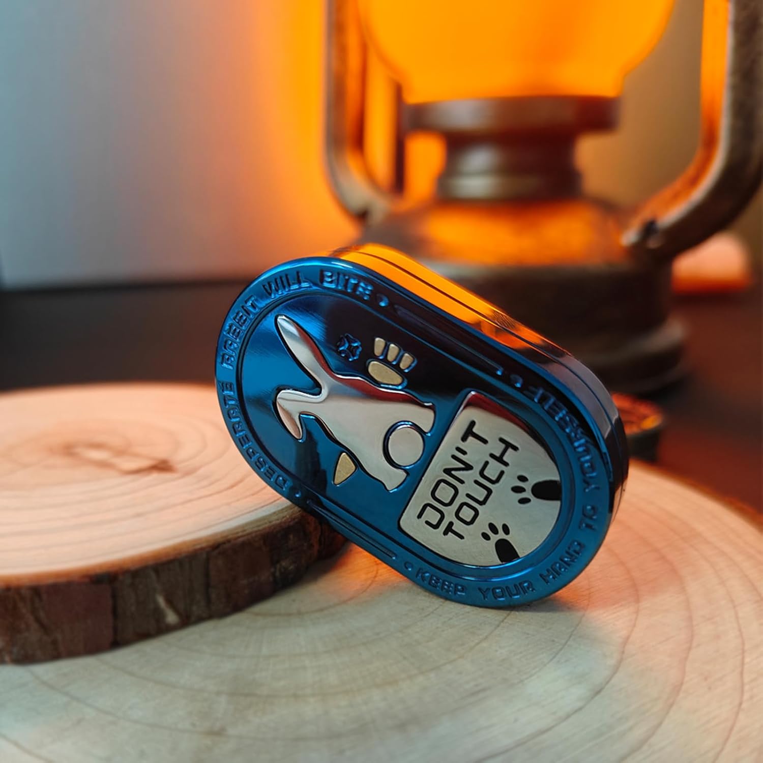 SKEDC Desperate Rabbit Fidget Slider, Stainless Steel EDC Fidget Toys with Mechanical Clicking Sound & Great Push Feeling, Best Gadget for Men (Blue)