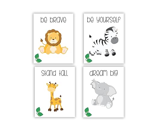 Download Amazon Com Safari Nursery Decor Baby Animal Prints Jungle Animals Nursery Animal Art Unframed Set Of 4 Choose Your Size Handmade