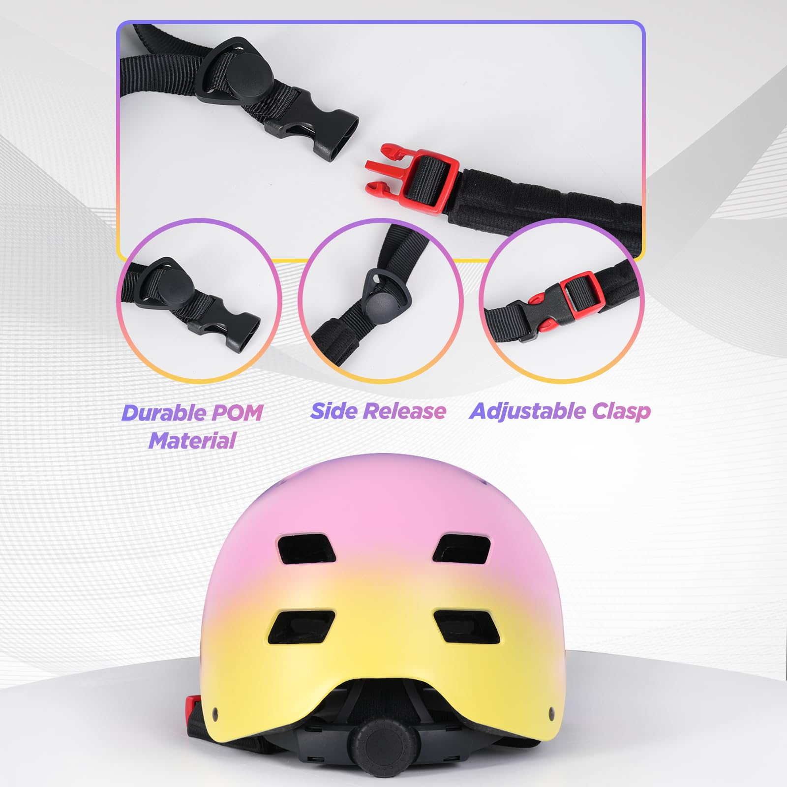 LANOVAGEAR Skateboard Casque de Vélo pour Enfantes et Adultes CE en Certification Réglable Casque pour Trottinette Cyclisme Skate Roller