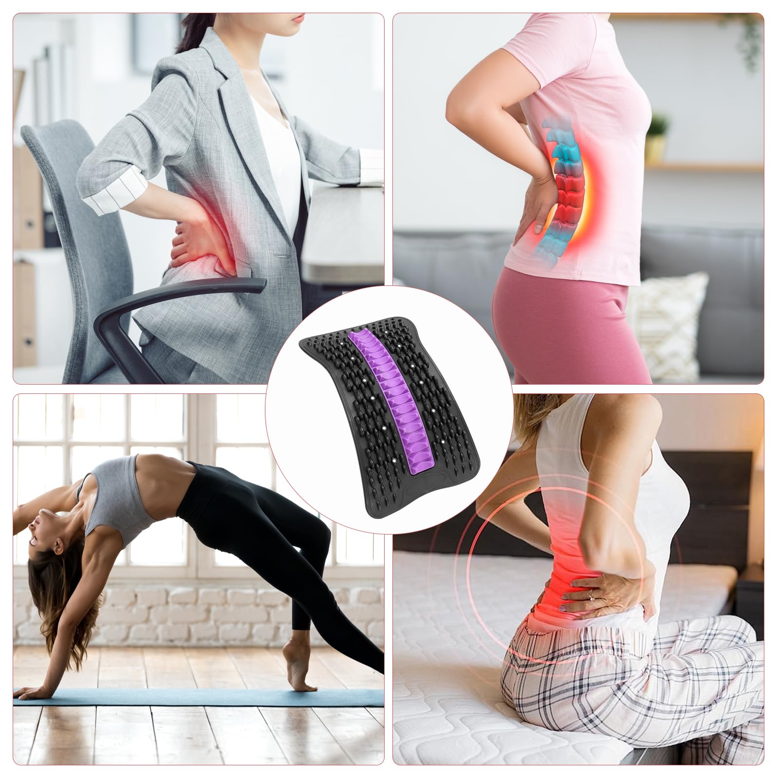 Étirement dorsal réglable avec points de massage, étireur dorsal pour la maison, accessoires de yoga, relaxation et correction de la posture