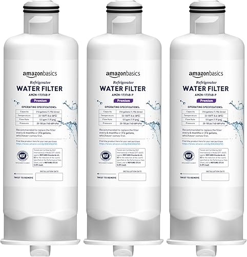 Tienda Basics Reemplazo Samsung DA97-17376B, HAF-QINEXP Filtro de agua para refrigerador, paquete de 3, filtración premium