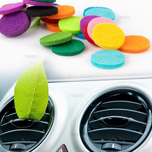 Miniatura 7 de AUEAR, Paquete de 200 almohadillas de fieltro de repuesto para difusor de aceite esencial, medallón colgante de collar, multicolor