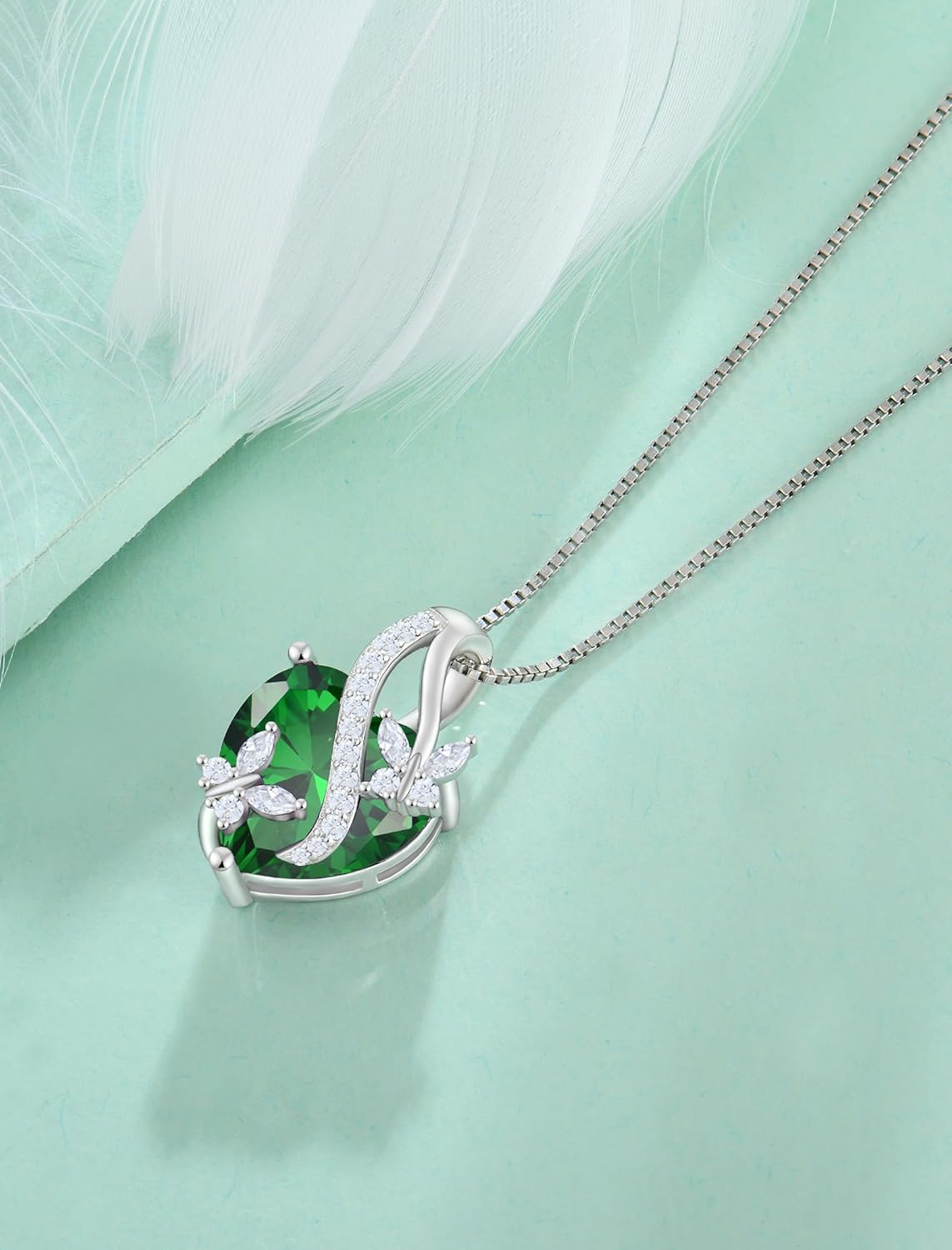 Butterfly Necklaces for Women Sterling Silver Infinity Heart Pendant Birthstone Jewelry Gift with 14k Yellow Gold/Rose Gold Plated - Image 5