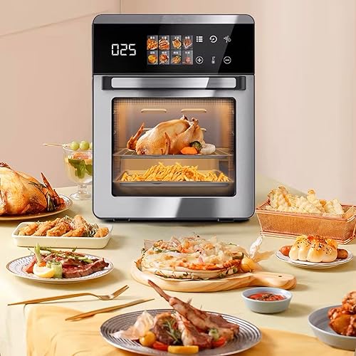 Miniatura 8 de Horno freidora de aire grande de 18 cuartos con pantalla táctil, freidora de aire 10 en 1, asar, hornear, asar, secar, congelar, a prueba de