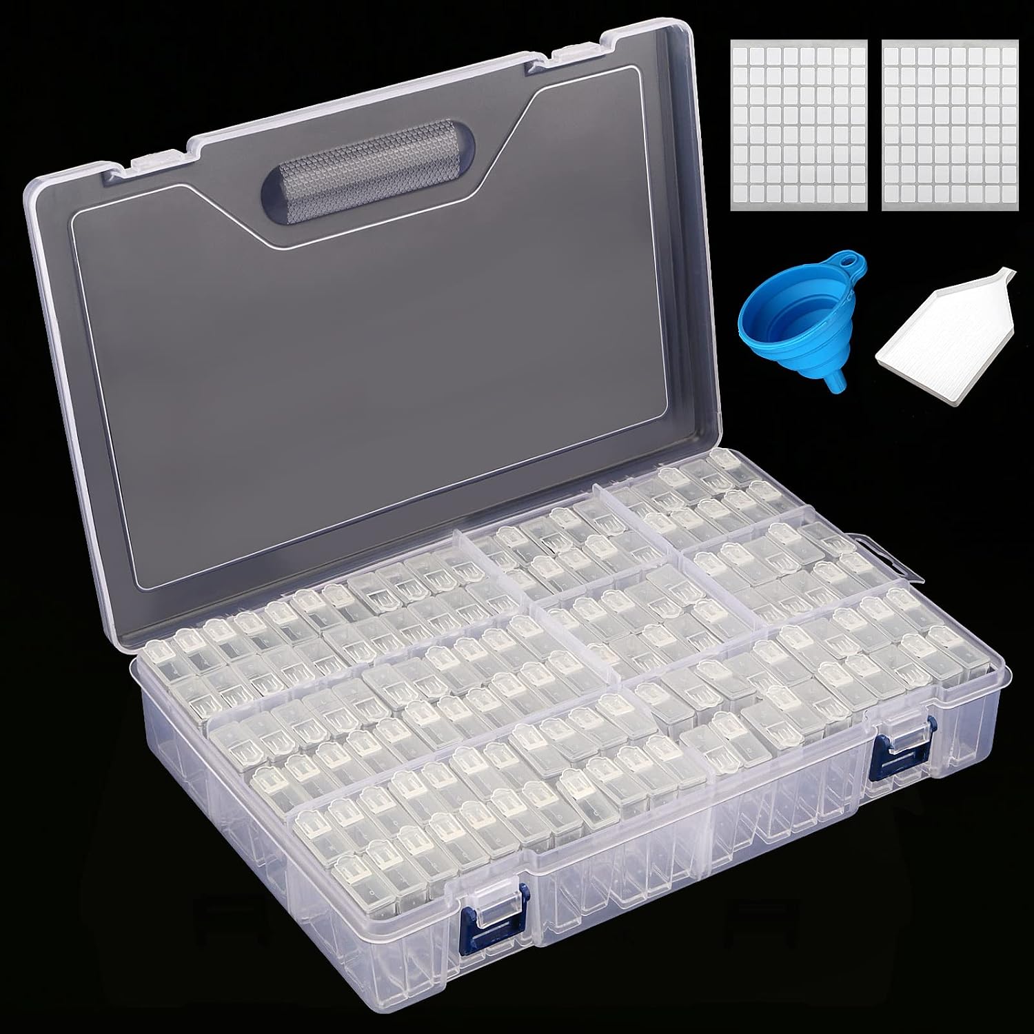 MANCHAP 120 Grids Diamond Storage Containers, Art Craft Beads Organizer Box for Beads, Rhinestones, Painting