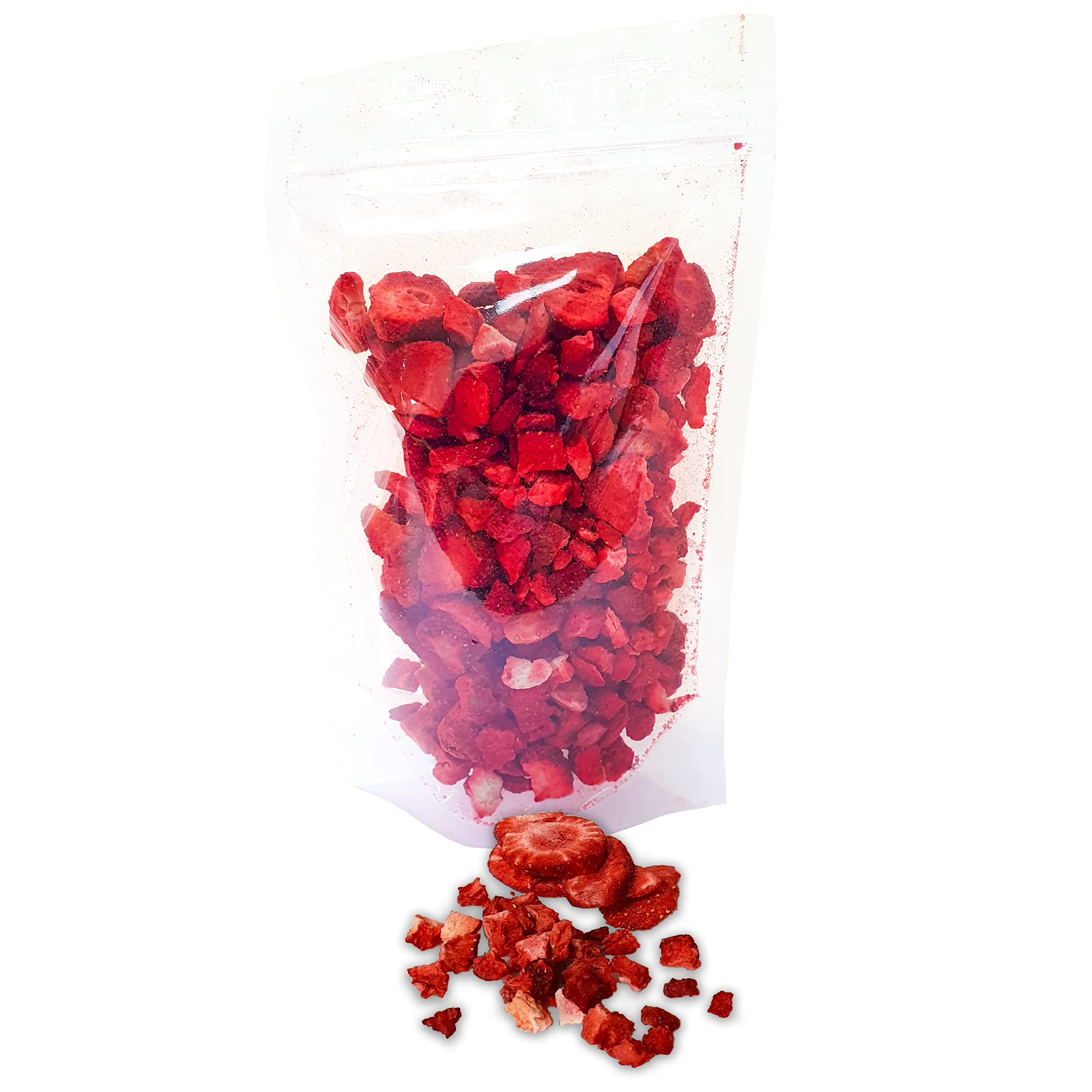 Freeze Dried Fruit: Confectious Freeze Dried Strawberry Pieces (40g) - Premium, 100% Natural, No Added Sugar, Preservatives, Raw Strawberry Bits for Baking, Cake Decorations, Dessert, Yogurt, Porridge