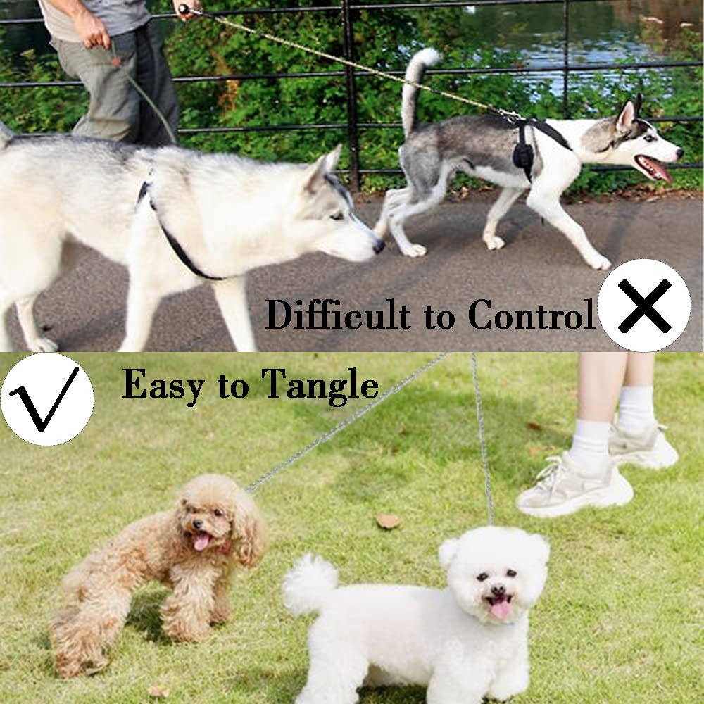 Guinzaglio Doppio In Metallo Per Cani - 60 Cm, Antigroviglio, Per Due Cani - Foto 11