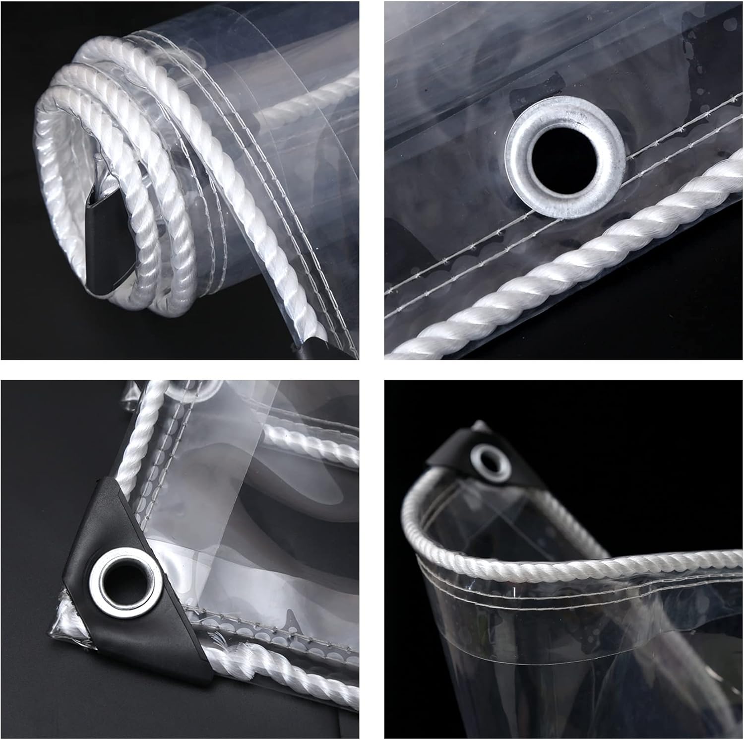 Custom Size Clear Tarps Grommets Heavy Duty Waterproof PVC Transparent,Tarpaulin Poly Clear Vinyl Cover,0.35mm Clear Awning Canopy Patio Tent Enclosure - Tarp to Cover The Sun and Rain