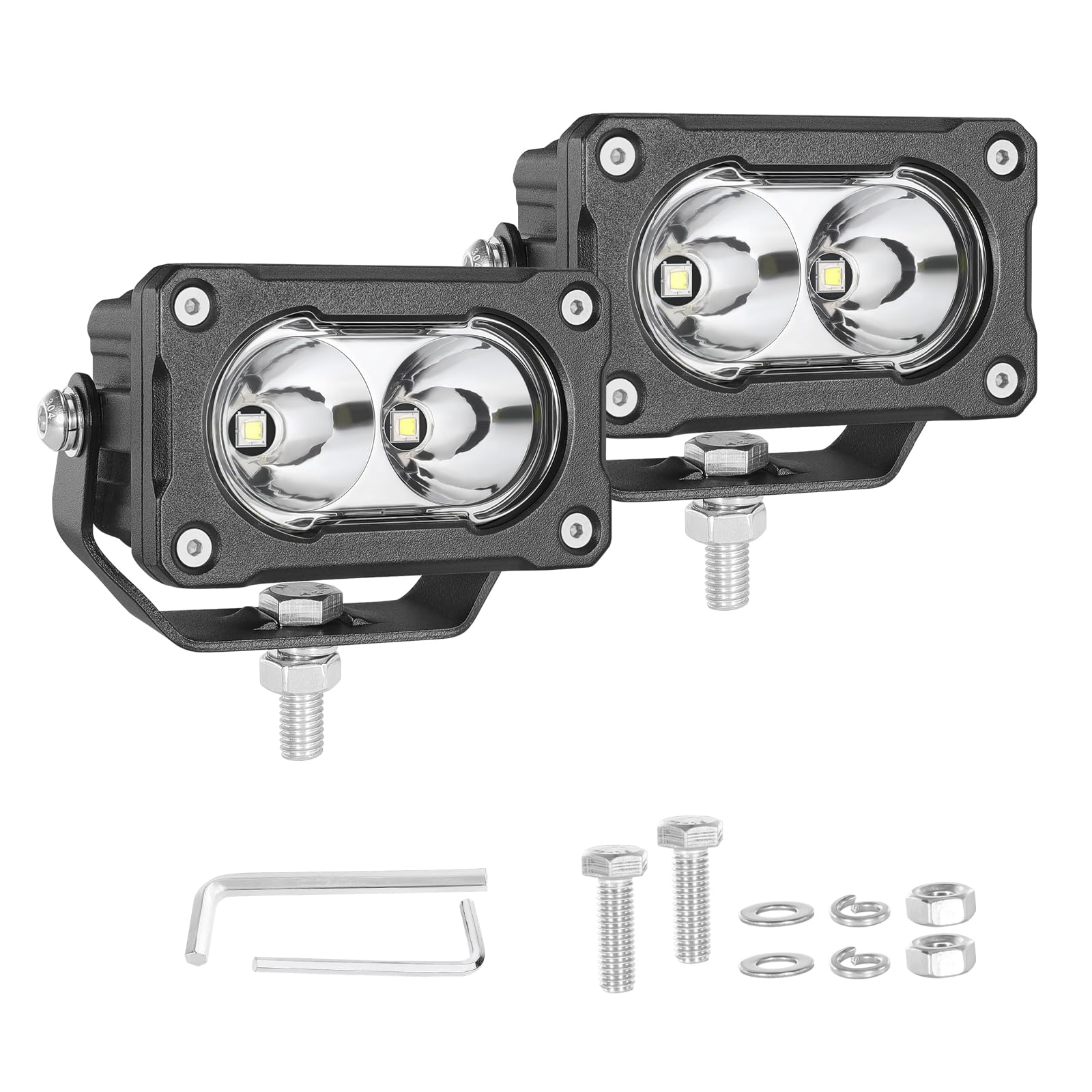 LED Pods, 2Pcs 40W 3 Inch Driving Lights Off Road Spot Lights Small LED Fog Light Pods Reverse Bumper Light for Truck Motorcycle UTV ATV Boat Surron