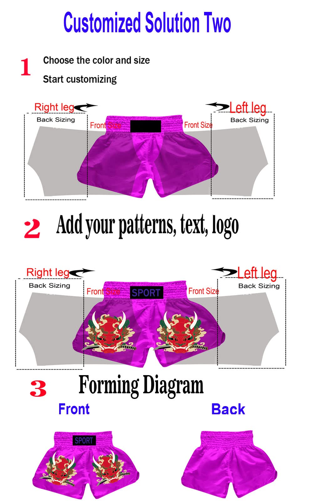 Custom Muay Thai Shorts,Size:XXS XS S M L XL 2XL 3XL 4XL, Boxing Shorts for Men/Women/Kids with Many Colors Red