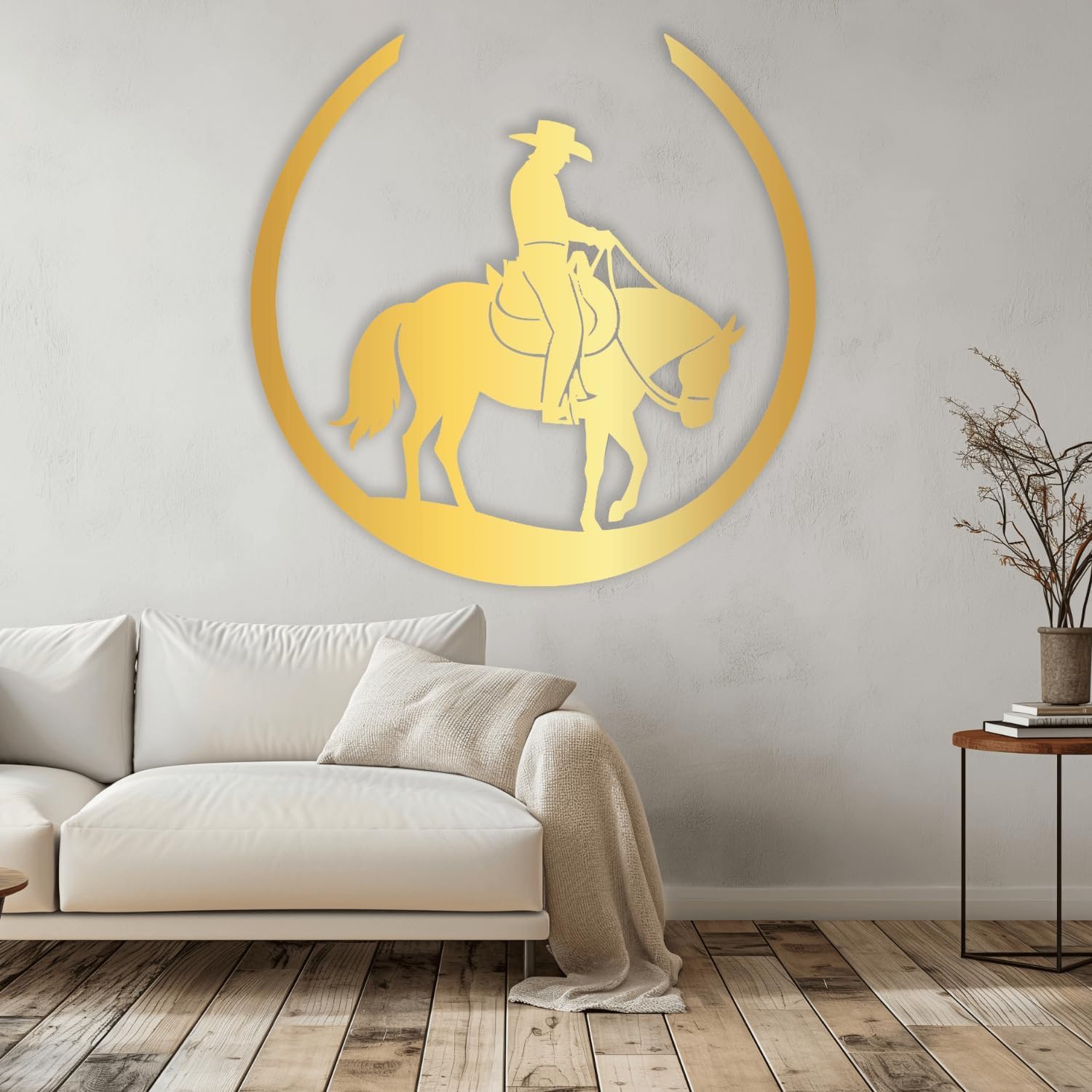 Décoration murale en métal minimaliste pour salon moderne et extérieur rustique