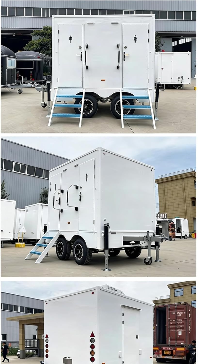 Portable Bathroom Trailer, Luxury Restroom Trailer with Climate Control for Outdoor Events and Camping