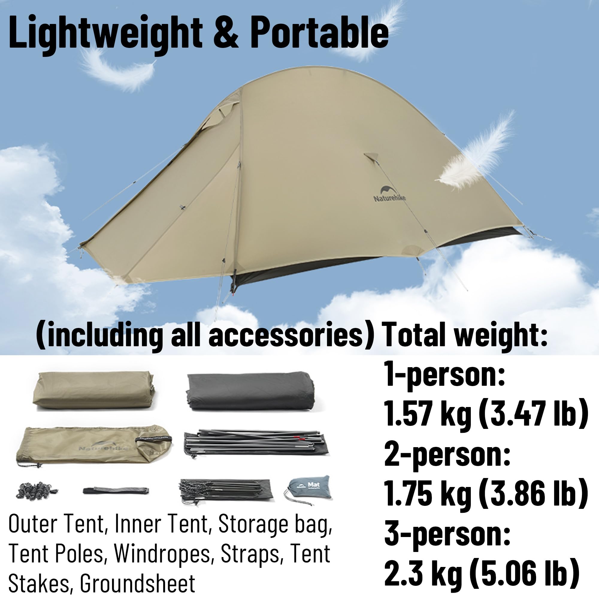 Naturehike Cloud Up Pro Zelt 2024 – Ultraleicht (1,36 Kg), Freistehend, Für 2 Personen – Ideal Für Radtouren & Trekking Naturehike Cloud Up Pro Zelt 2024 – Ultraleicht (1,36 Kg), Freistehend, Für 2 Personen – Ideal Für Radtouren & Trekking