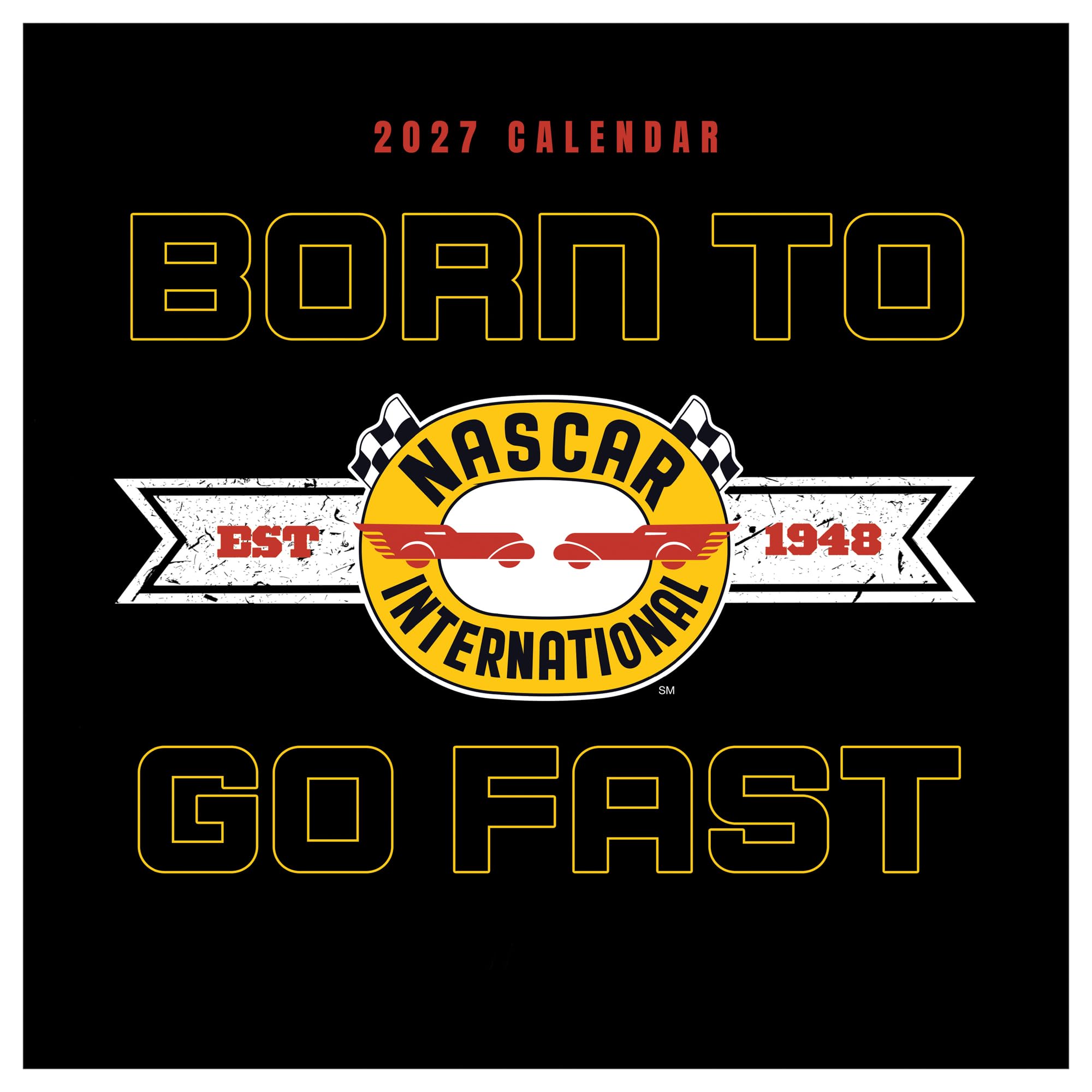 TF Publishing 2027 Nascar Wall Calendar - Large Grids for Appointments and Scheduling - Vertical Monthly Wall Calendar 2027 with Premium Gloss Paper for Home and Office Organization - 12x12 in