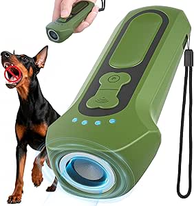 Dog Bark Deterrent Devices, Ultrasonic Anti Barking Device for Dogs, Portable Dog Training Device Safe for Dogs & Human Bark Control Barks No More Indoor Outdoors Behavior Correct