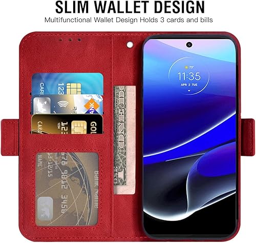 Miniatura 3 de Asuwish Funda compatible con Motorola Moto G Stylus 5G 2022 y protector de pantalla de vidrio templado, soporte de cuero con tapa para tarjetas con