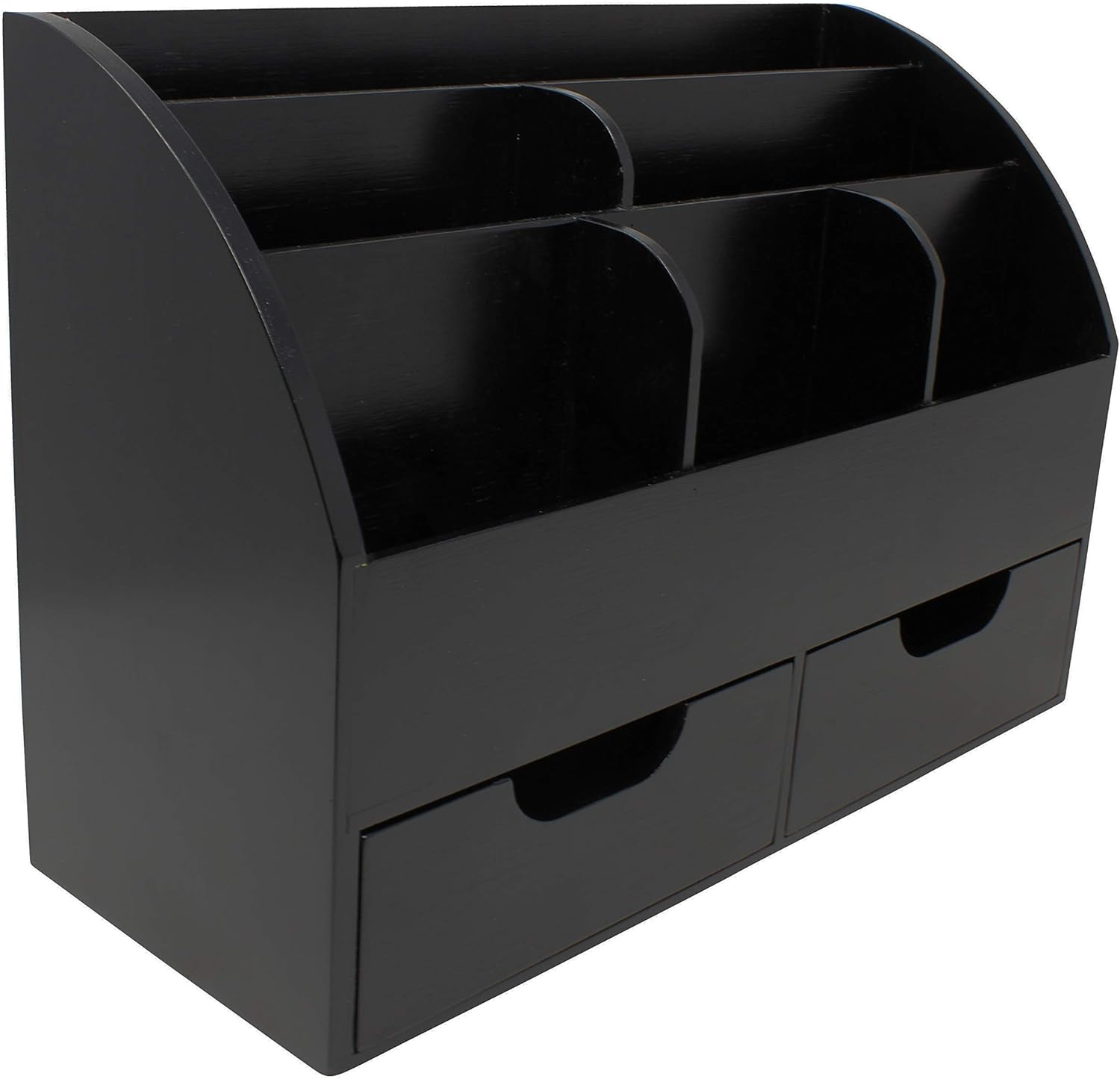 Executive Office Solutions Vintage Rustic Wooden Office Desk Organizer & Mail Rack For Desktop, Tabletop, or Counter - Distressed Torched Wood-Store Supplies, Desk Accessories, Mail  Black (WO3)