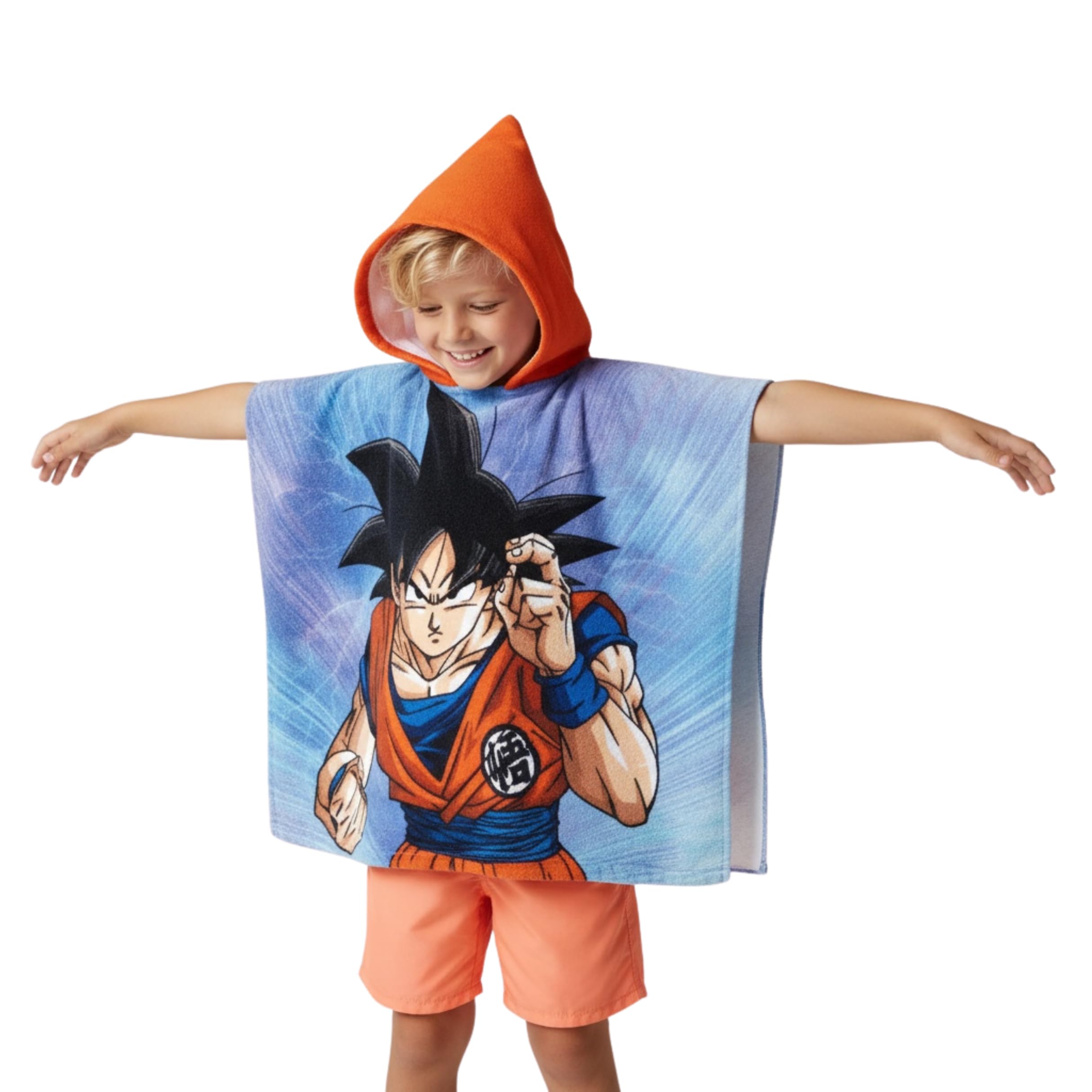 Poncho serviette Dragon Ball Z pour garçon en coton pour la plage