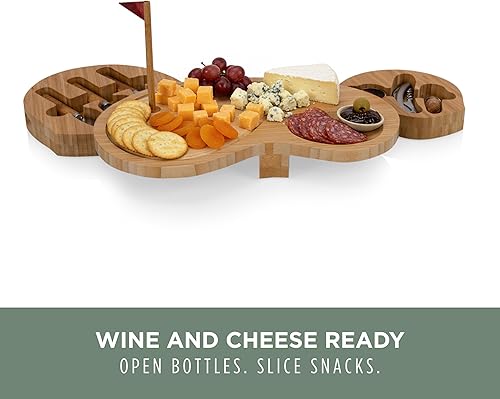 Miniatura 4 de TOSCANA - una marca Picnic Time - Juego de tabla de queso y trampa de arena, juego de tabla de charcutería, tabla de cortar de madera con cuchillos