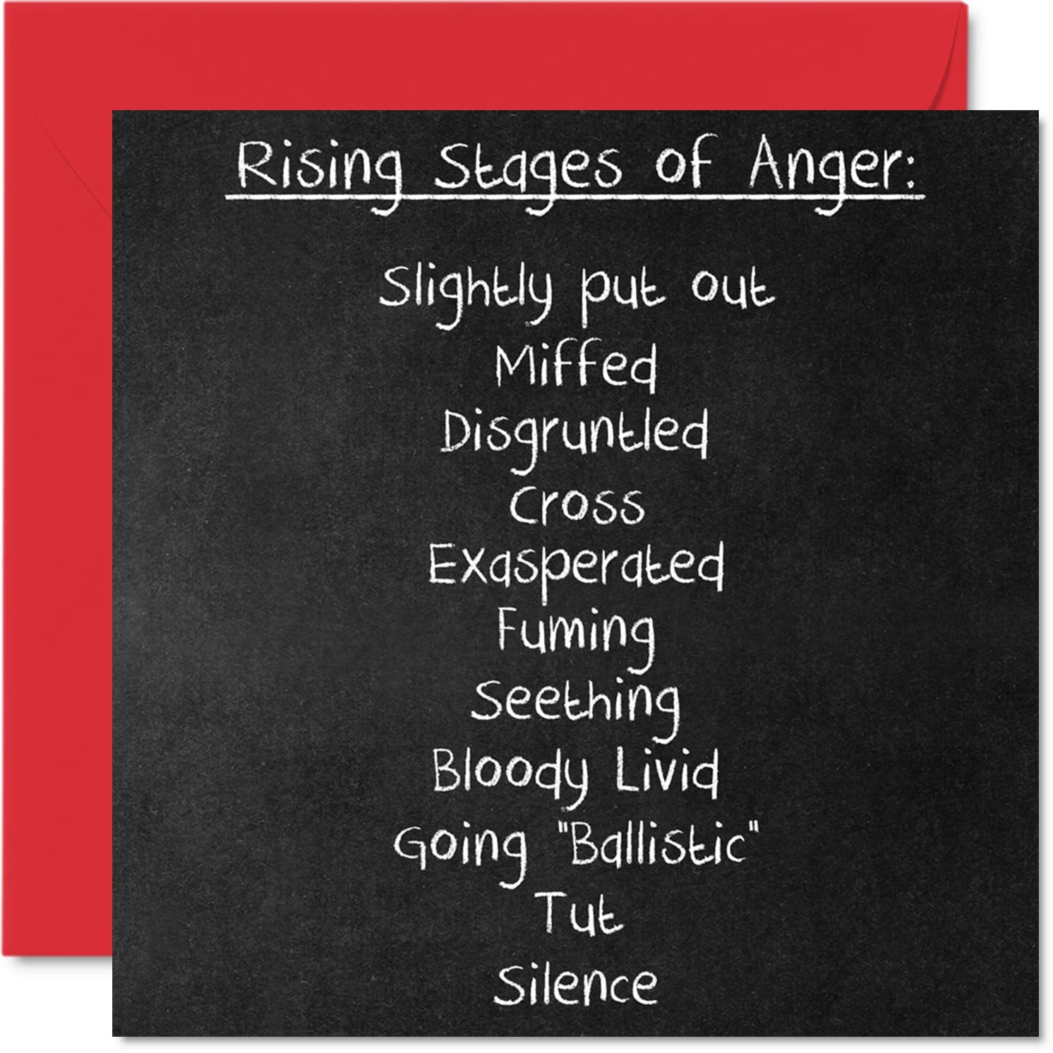 Rude Birthday Cards for Men - Stages of Anger - Joke Happy Birthday Card for Dad Grandad Brother Uncle Son, Banter Gifts, 145mm Offensive Father's Day Greeting Cards Gift
