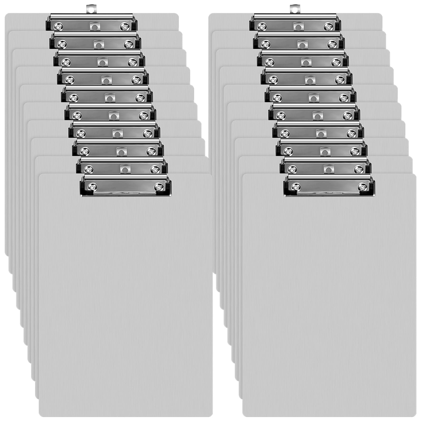 Epakh 20 Pieces Clipboard Bulks Metal Clipboard Aluminum Office Low Profile Clip Standard A4 Letter Size Metal Clip Board, Size 12.5 x 9 Inch