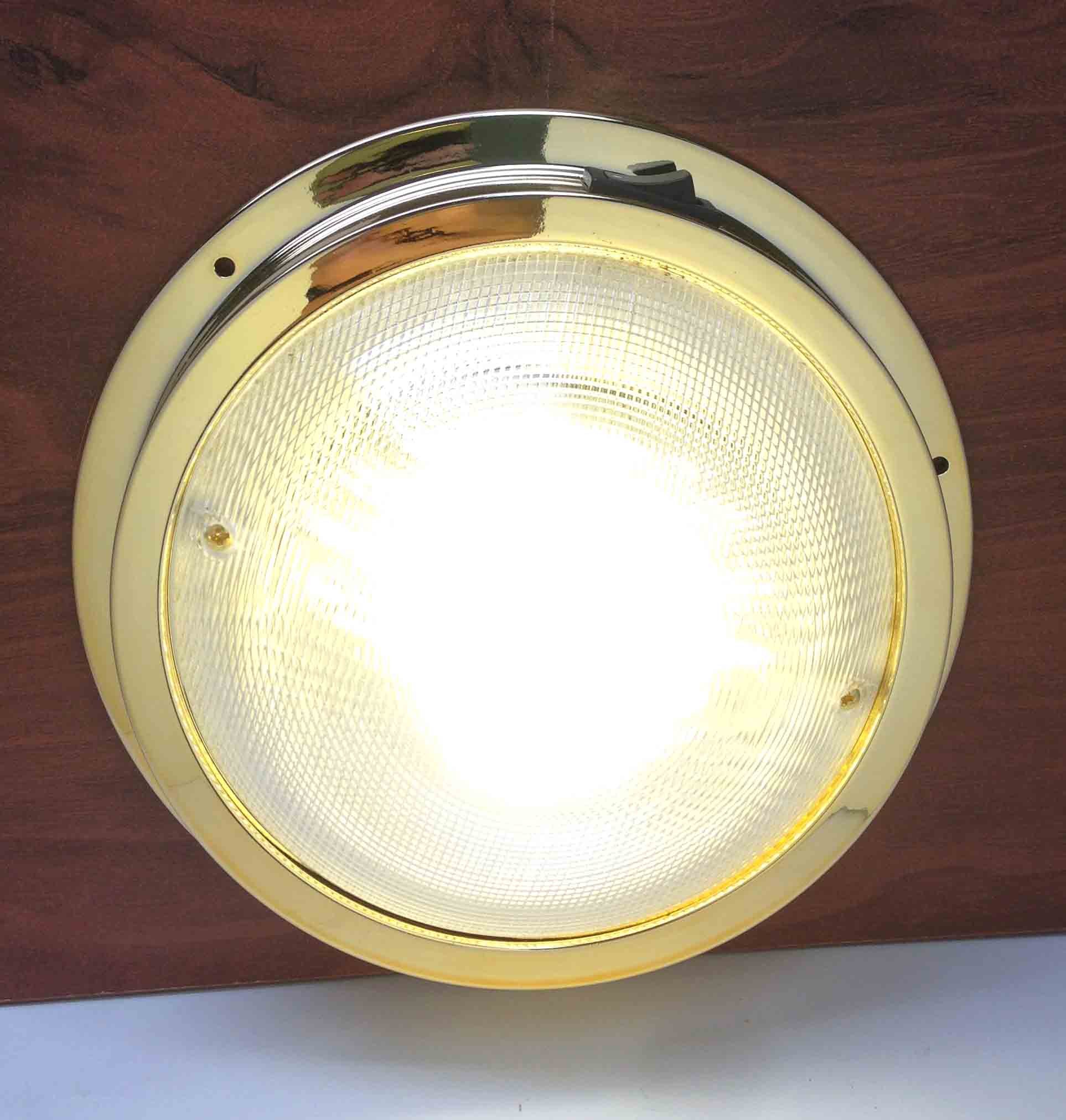 MARINE BOAT CEILING LED LIGHT DOME GOLD PLATED ABS PLASTIC ODM