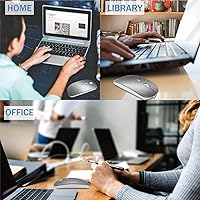 Vista 7 de Mouse Bluetooth inalámbrico recargable para MacBook Air, Mac Pro, portátil, iPad, PC, láser óptico, mini, delgado, silencioso, ampliamente Gris