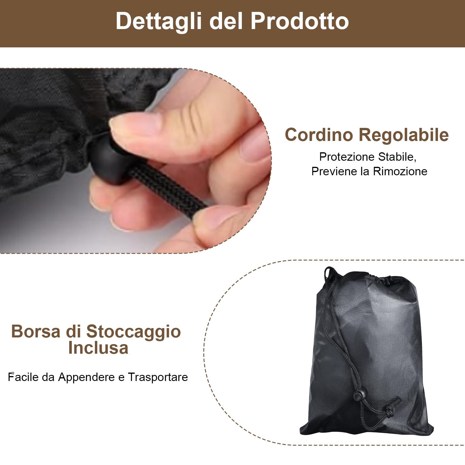 Copri Divano Esterno Nero, Copri Divano Esterno Impermeabile, Copertura per Sedie Esterne a 2 Posti, Coperture per Mobili Da Giardino Anti-Vento E Impermeabile, Copertura Divano Esterno Con Cordoncino