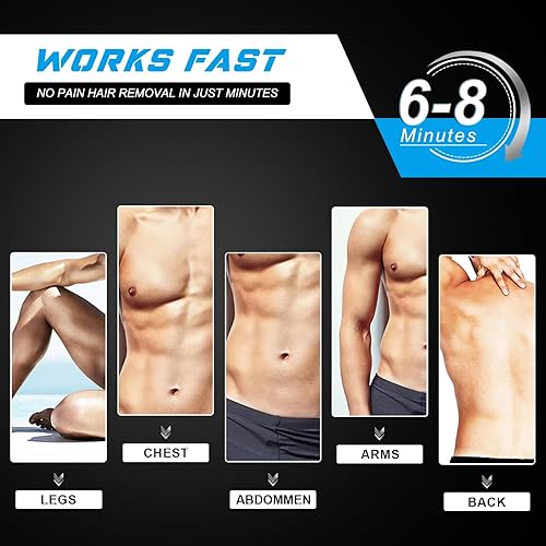 Miniatura 9 de Crema depilatoria para hombres, crema corporal íntima/privada para cabello no deseado en axilas, partes privadas, área púbica y bikini, depiladora