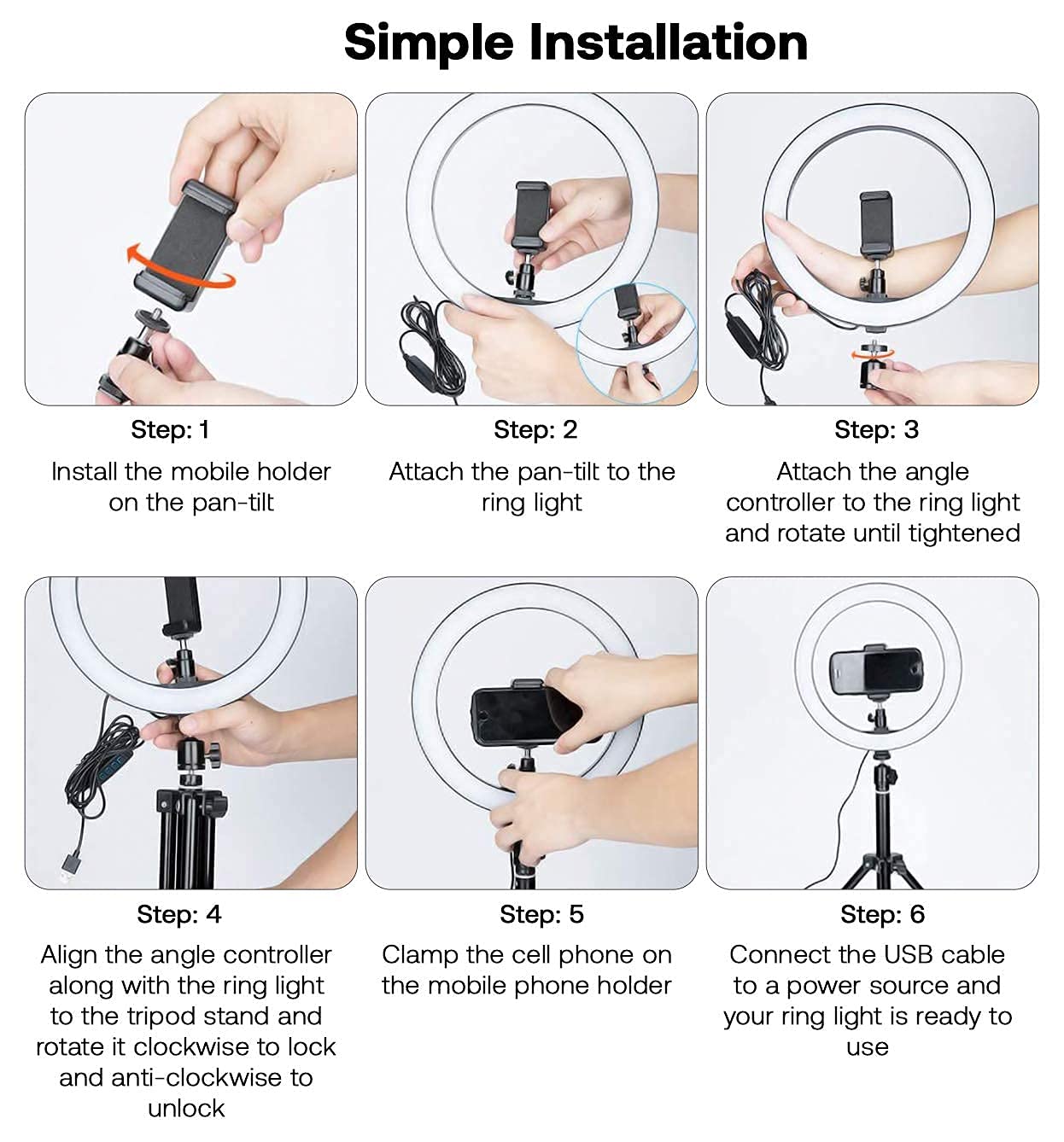 Anillo de luz con trípode y Soporte para teléfono, luz Circular LED Regulable de 10.2 Pulgadas con 3 Modos y 10 de Brillo, Control Remoto Bluetooth para Selfie, Maquillaje, Youtube, Video