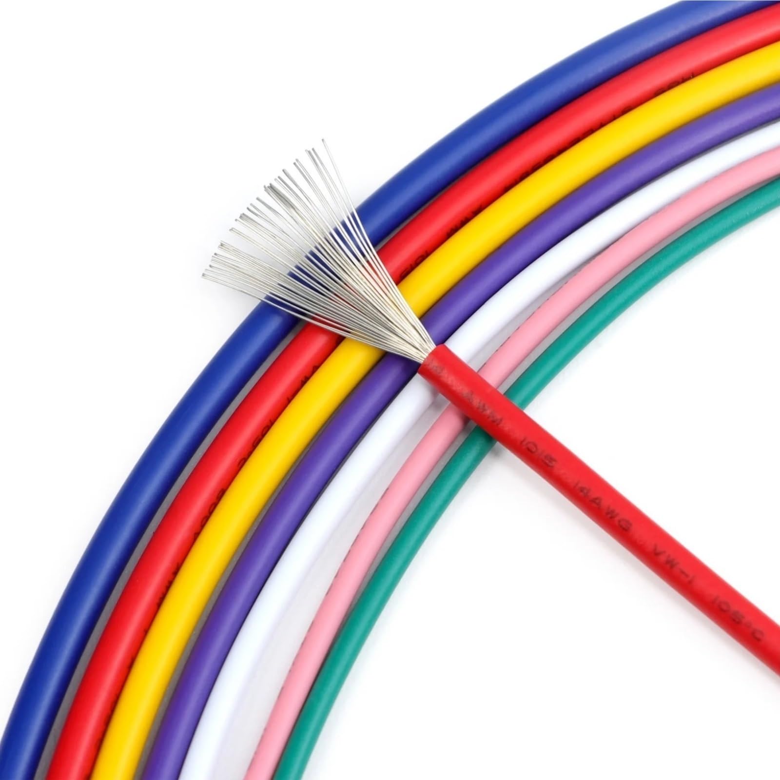 8-24 AWG 1015 Cable eléctrico 1/5/10m 600V 105℃ PVC