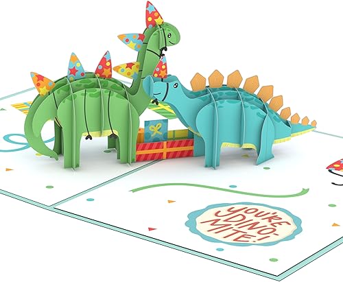 Lovepop Tarjeta desplegable de feliz cumpleaños para ella, él, niñas, niños, tarjetas de felicitación 3D, You're Dinomite, 5 x 7 pulgadas, tarjeta