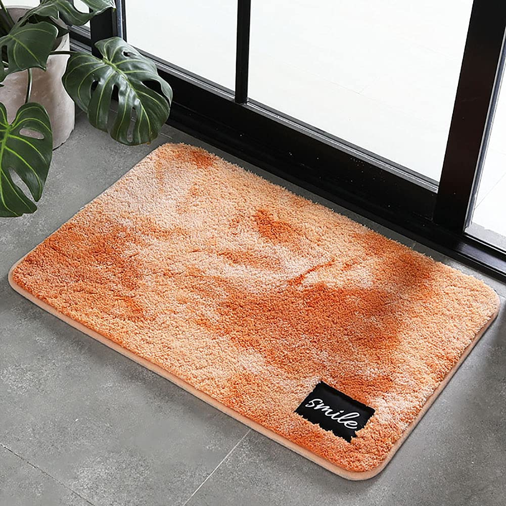 Tapis de salle de bain antidérapant lavable en machine orange 50x80