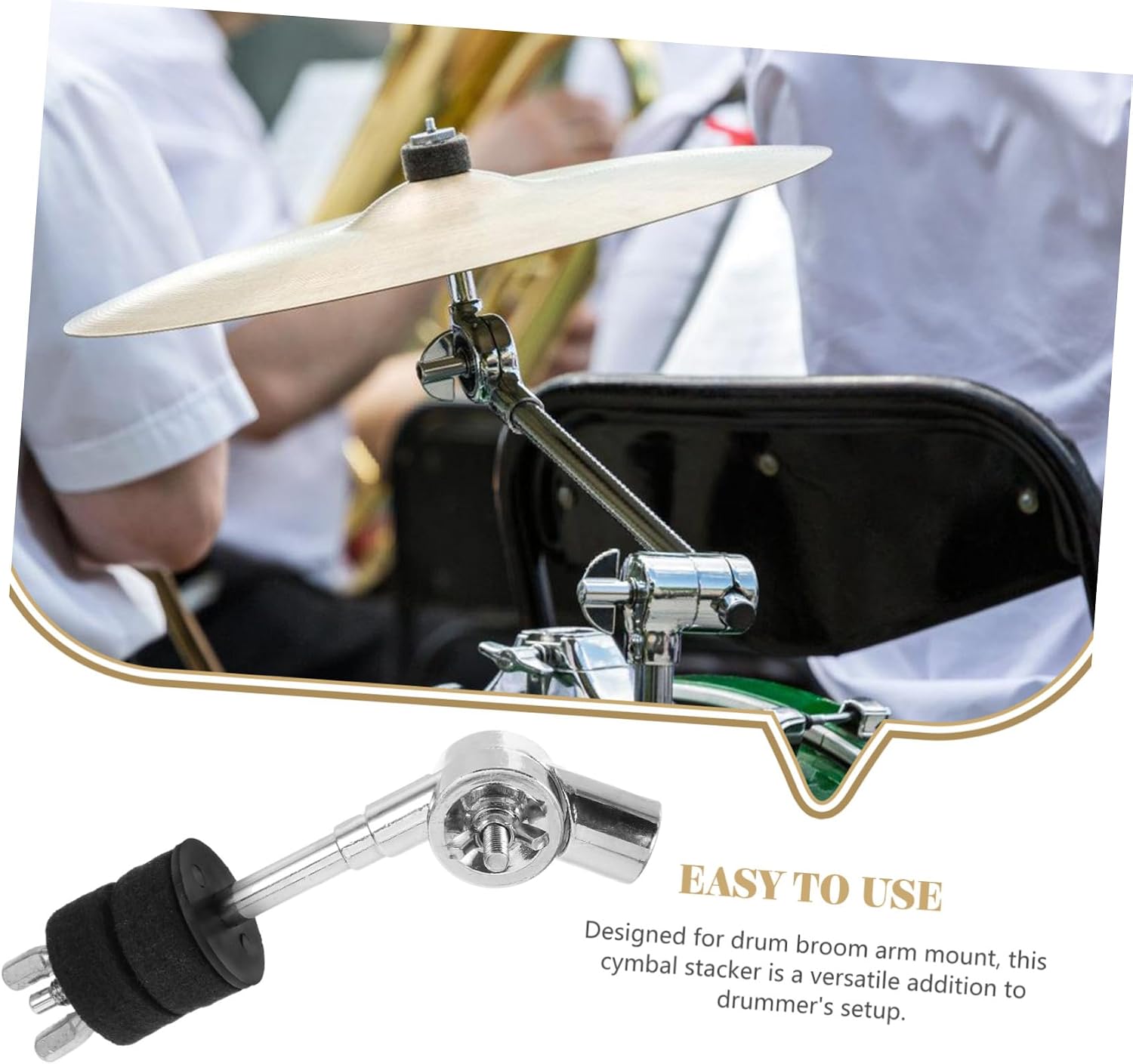 Cymbal Boom Arm Connector Mount Bracket Holder for Drum Lightweight Cymbal Attachment Durable and Easy to Install Drum Accessory for Musicians