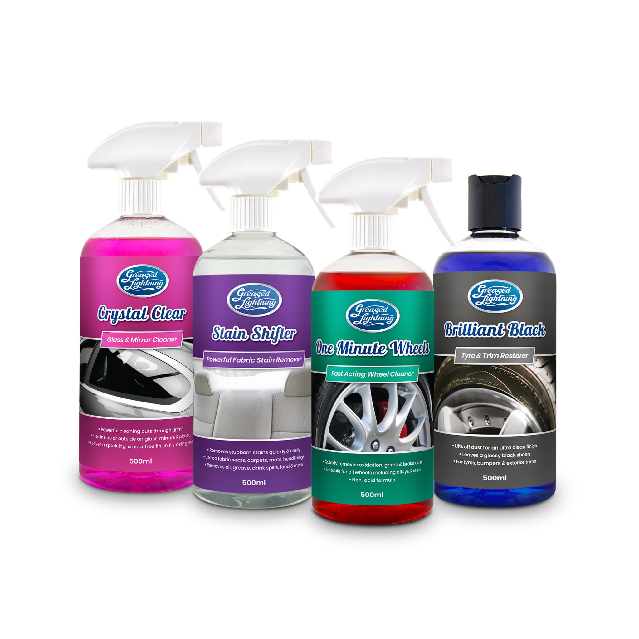 Greased Lightning 4 x 500ml Valet Car Cleaning Bundle