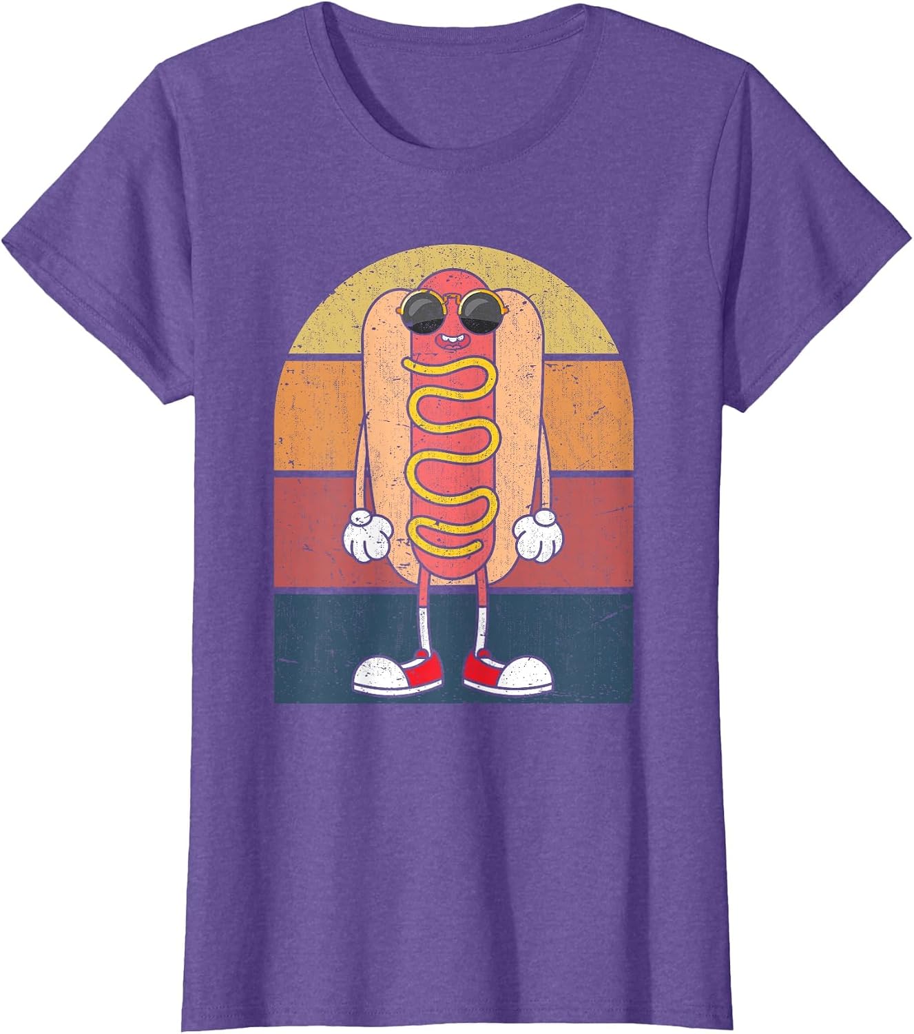 Cool Hot Dog Fast Food Sunglasses Weiner Foodie Retro Hotdog T-Shirt image 3