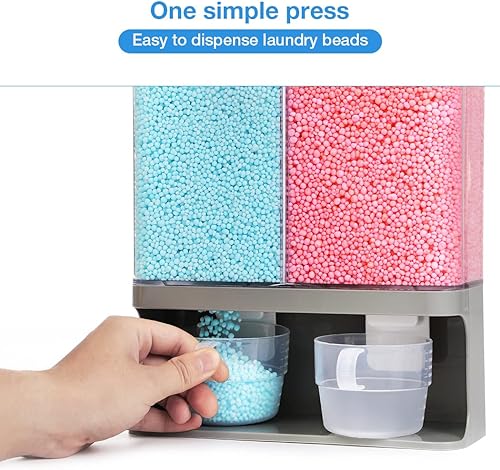 Miniatura 4 de Conworld Dispensador de detergente para ropa, dispensador de perlas de aroma montado en la pared para organización y almacenamiento de lavandería,