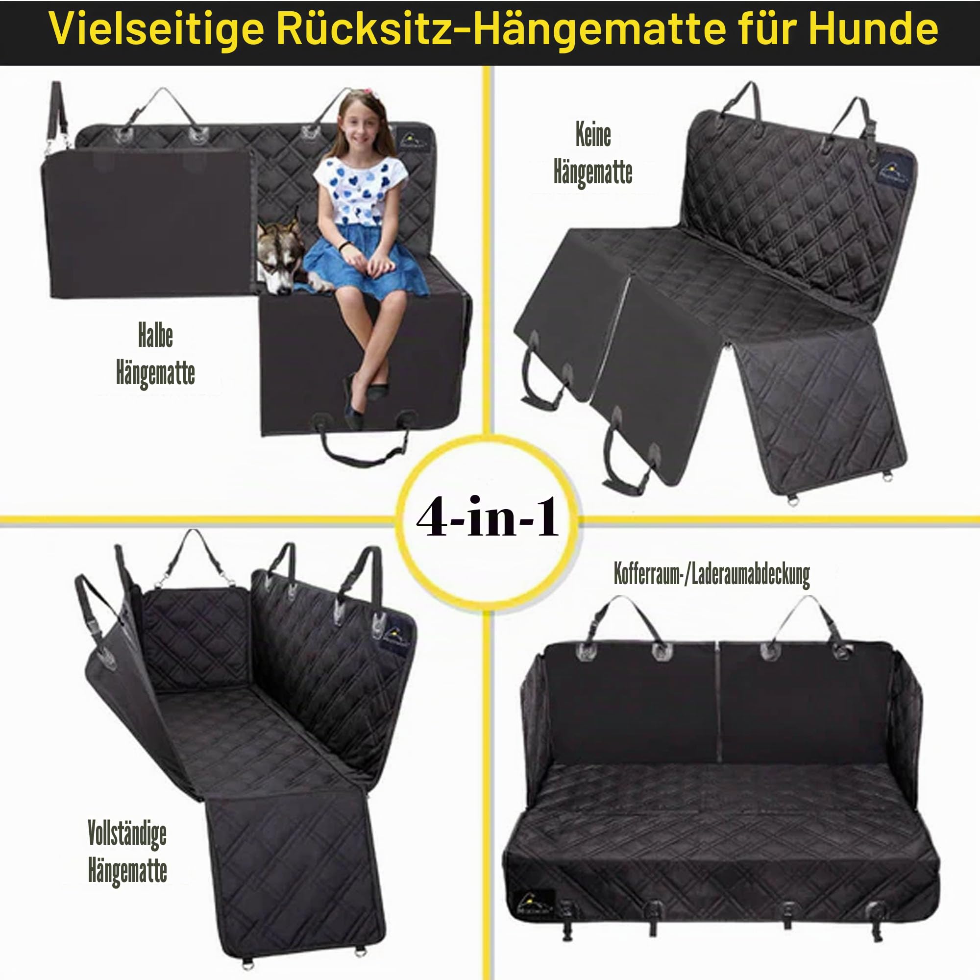 Meadowlark XL Hundesitzbezüge, einzigartiges Design, vollständiger Autoschutz, Türen, Kopfstützen und Rücksitz, extra strapazierfähige Seitenklappe mit Reißverschluss, wasserdichter Hängematte,