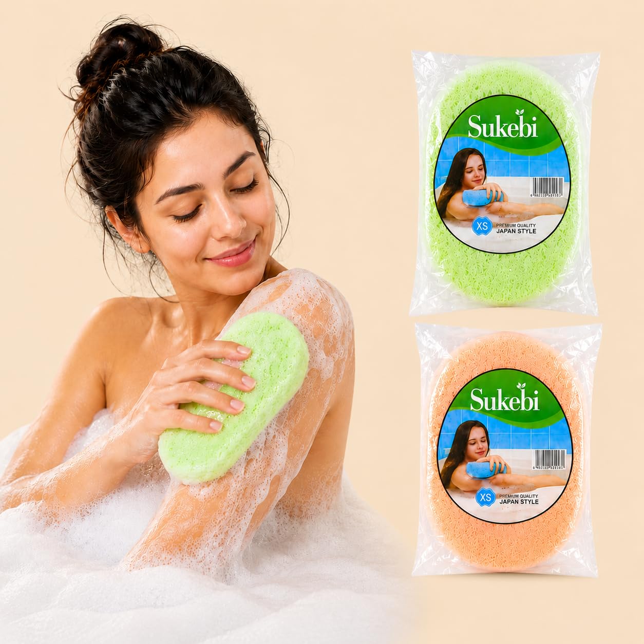 Bath Sponge Loofah | Body Scrubber | Shower Sponge | Loofah for Bathing for Men & Women | Bath Shower Lufa Skin Exfoliation (Pack of 2)-image-48