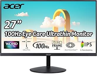 SB272U Ebiip 27" WQHD 2560x1440 IPS Zero-Frame Gaming Office Monitor | AMD FreeSync Technology | Ultrathin Stylish Design | 100Hz | 1ms VRB | Low Blue Light | Display Port & 2 x HDMI 2.0 Ports