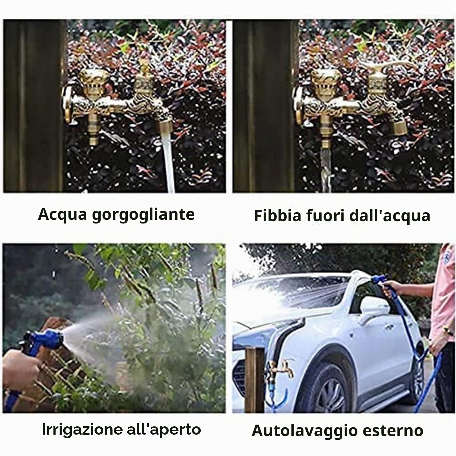 G1/2 Rubinetto Giardino a Parete, Retrò Rubinetti da Esterno Maniglia a Leva in Ottone Bagno Lavatrice Rubinetto Acqua Fredda per Giardino Esterno