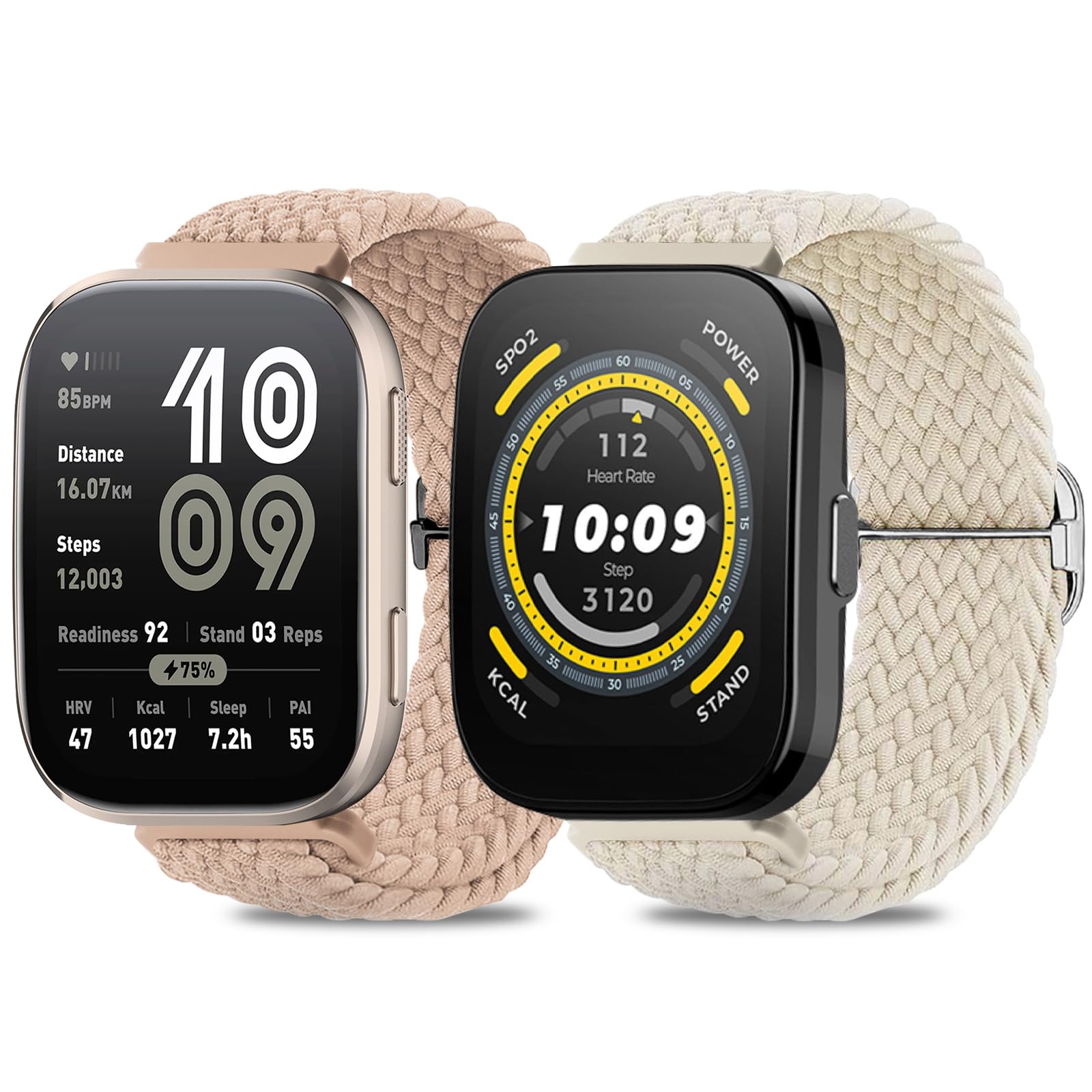 2 Piezas Correas de Reloj Compitible con Amazfit Bip 6/Bip 5, 22 MM Pulseras Compatibles para Amazfit Bip 5/Bip 6 Correa Elásticas de Repuesto