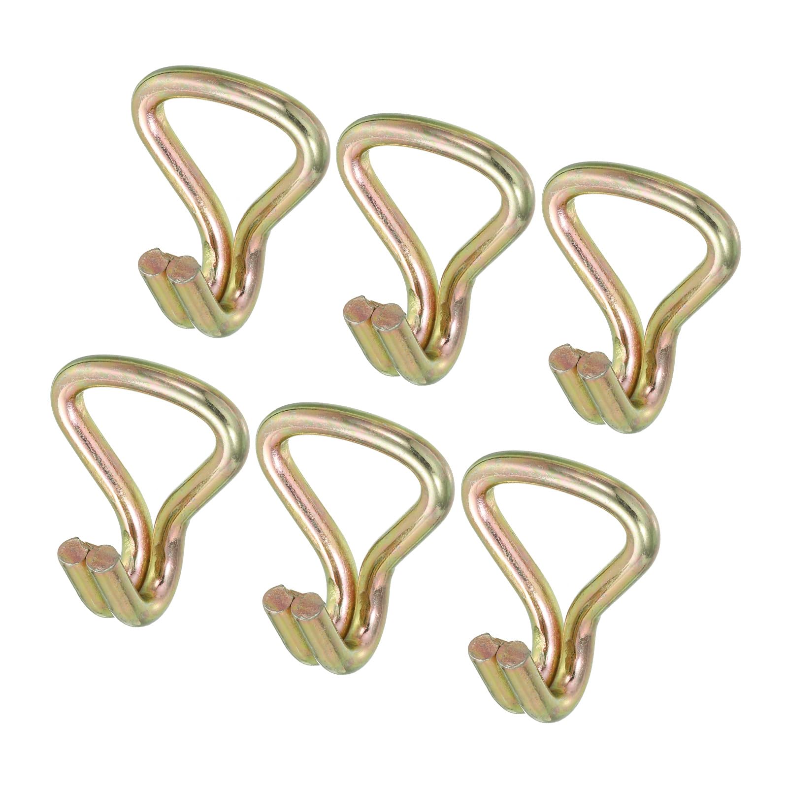 QUARKZMAN Gancio per Cinghia a Doppia J a Cricchetto Carico 2204 Libbre Colore Zinco per 1,1" Cinghia di Ancoraggio Auto Camion Rimorchio 6pz
