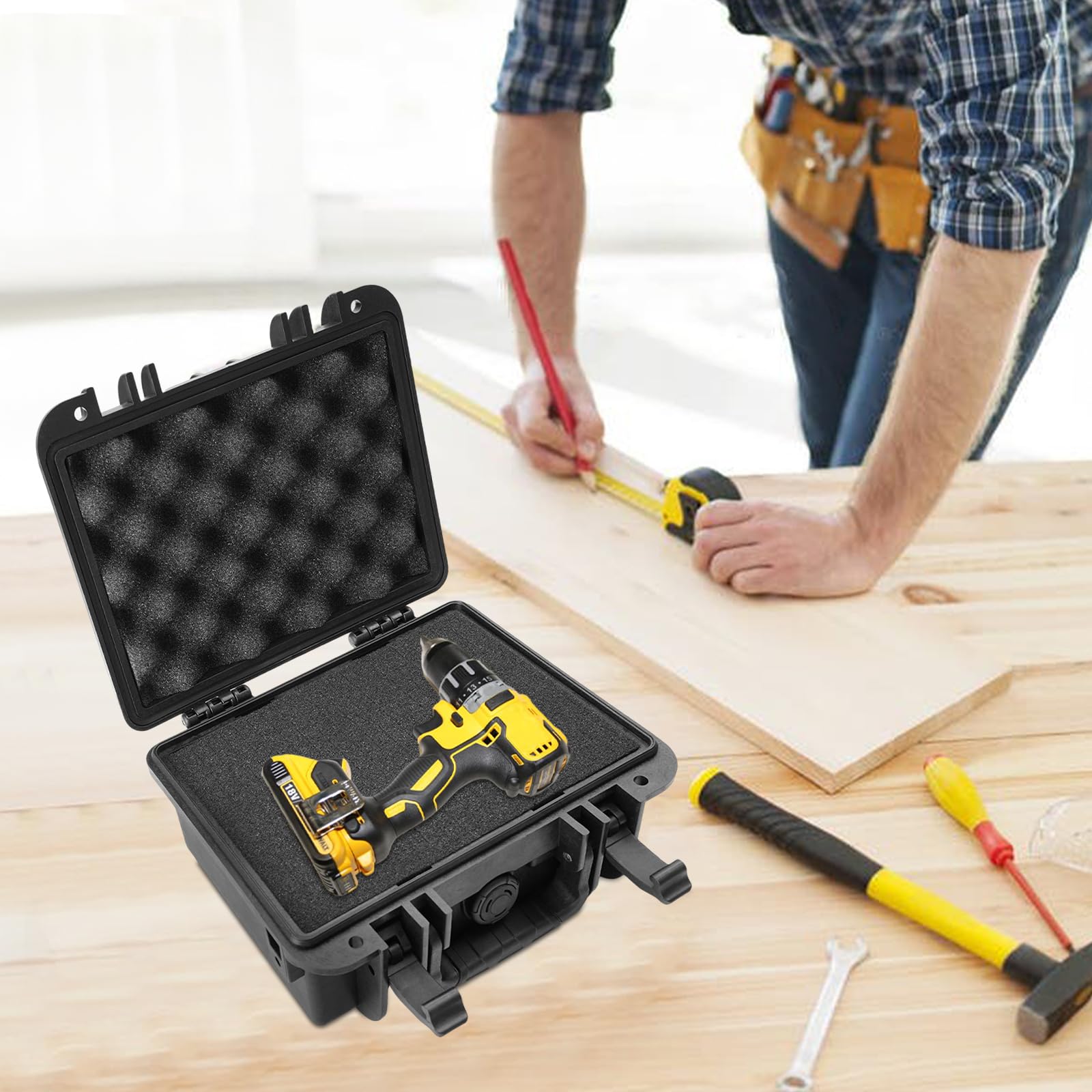 Custodia fotografica impermeabile IP67 Custodia rigida per elettronica, droni e telecamere, impermeabile, antiurto, Nero , Molto resistente
