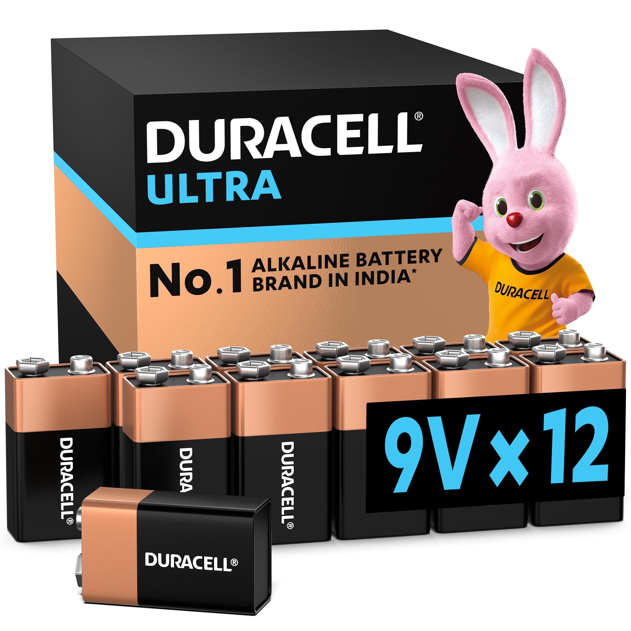 duracell ultra alkaline 9v batteries, pack of 12