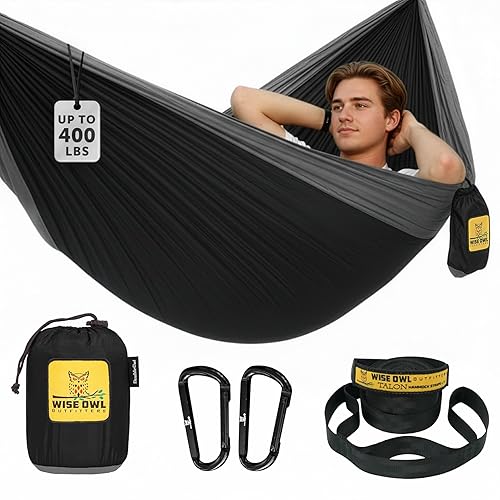 Wise Owl Outfitters Camping Hammock – 500lbs Portable Hammock with