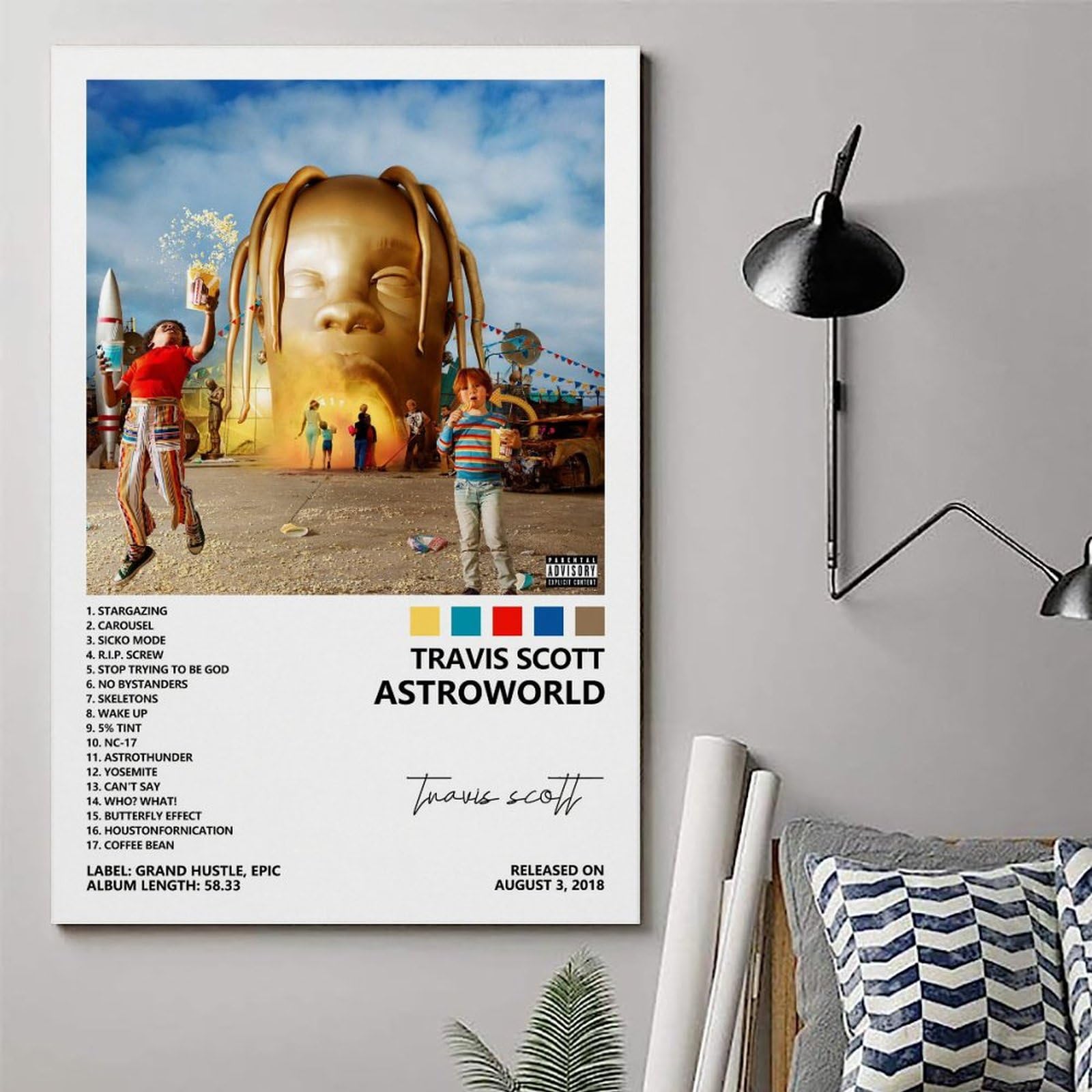 Travis Scott - Astroworld Album Wall Decor Poster 16x16 inch
