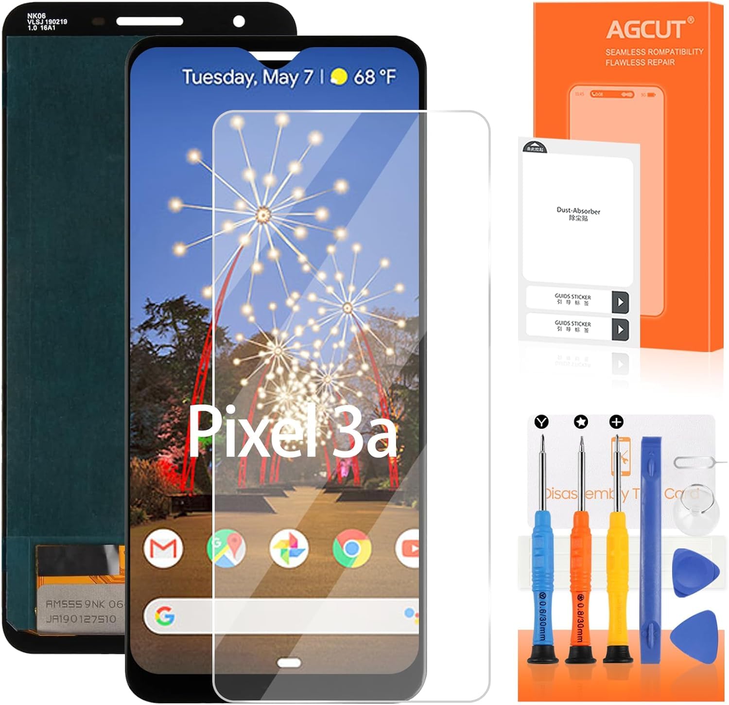 OLED for Google Pixel 3A LCD Screen Replacement for Google Pixel 3A LCD Display GP4BC GE2AE LCD Digitizer Screen Touch Assembly Repair Kits Black No