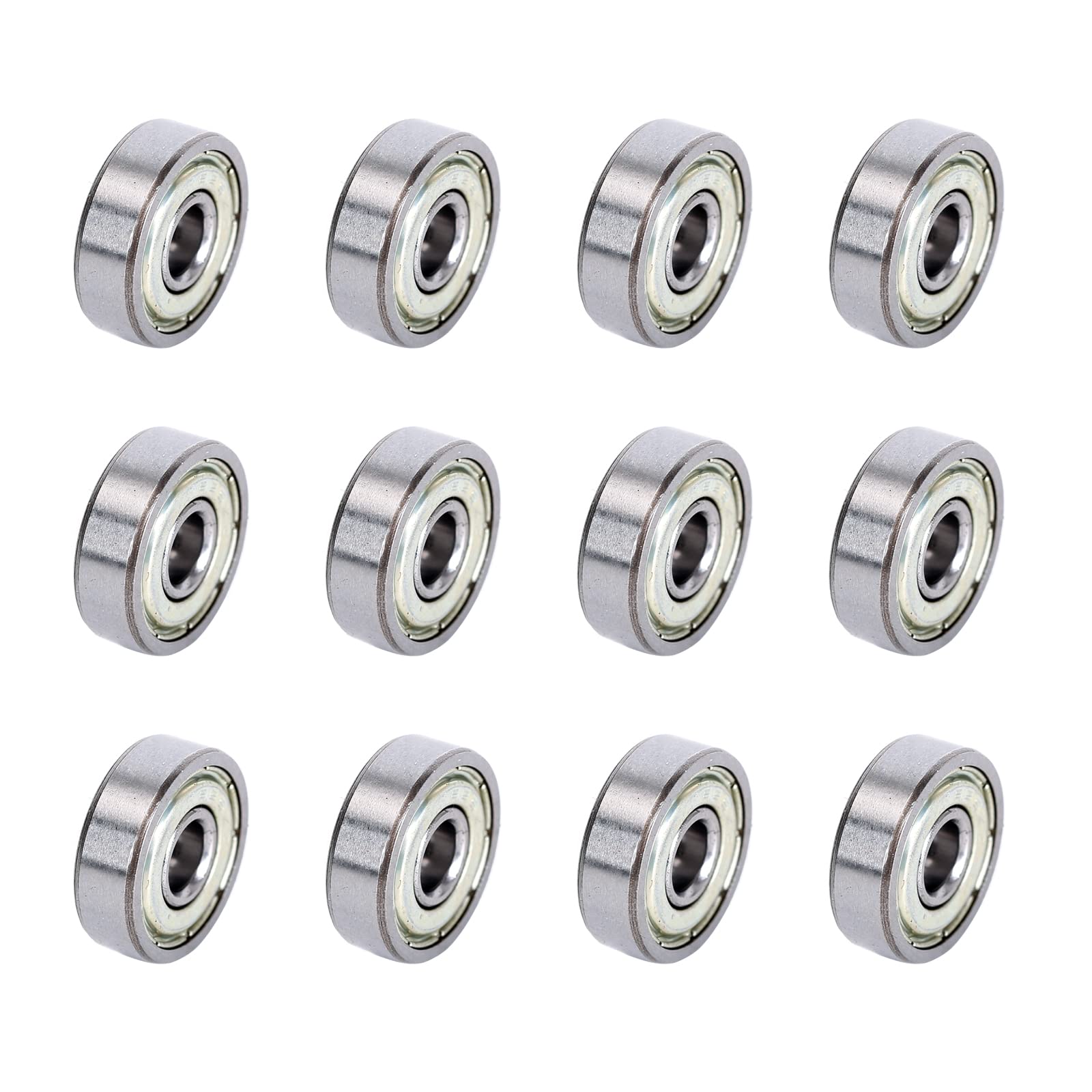 12 rodamientos de bolas de ranura profunda 625ZZ (5 mm x 16 mm x 5 mm) para monopatín, impresora 3D, piezas de transmisión mecánica DIY